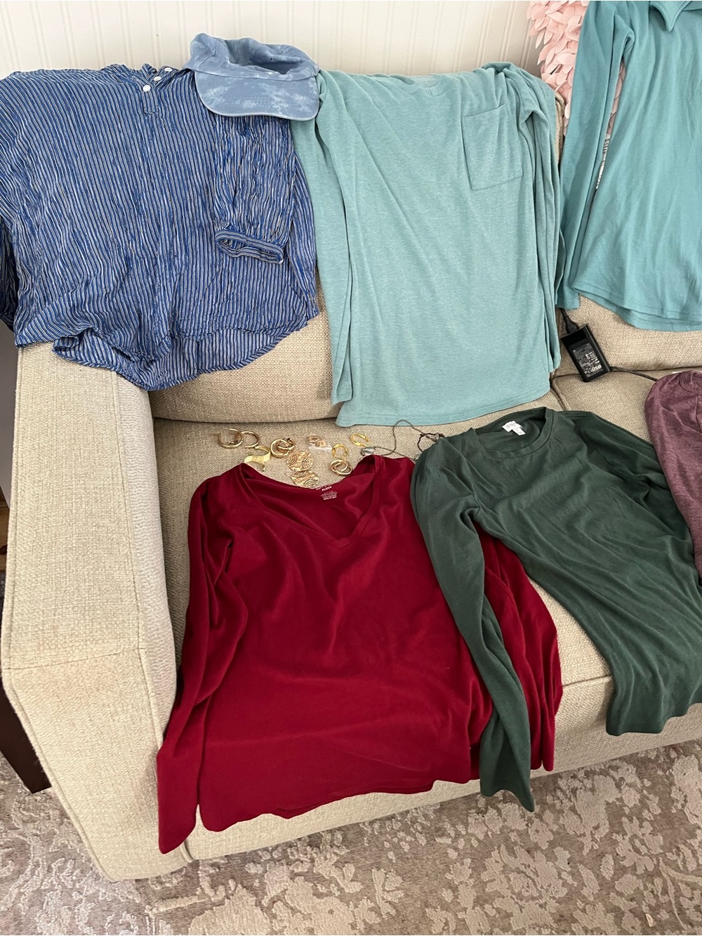 We men’s Bundle Size S Long Sleeve Knit Top - Red and Forest Green Options